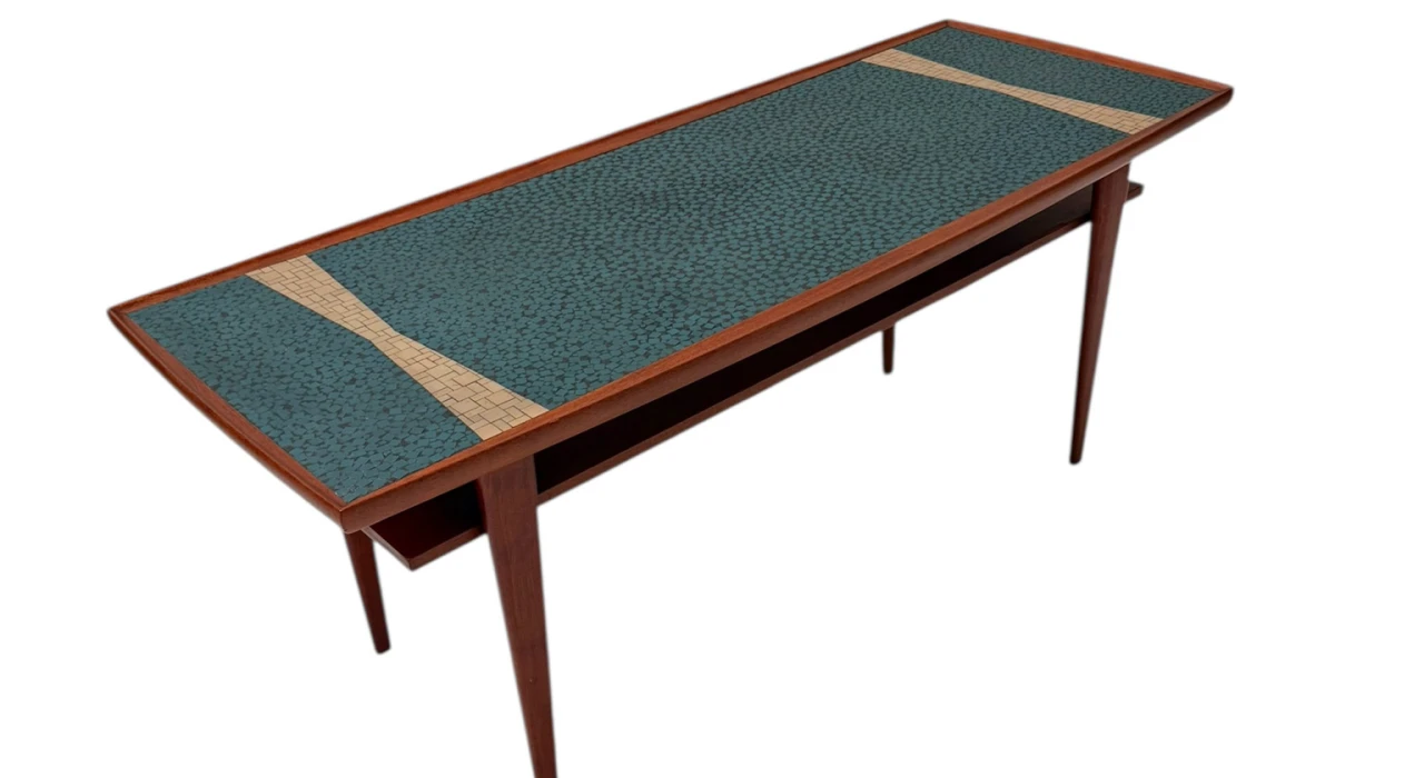 Mid-Century Modern Coffee Table with Mosaic Top by Berthold Muller, 1950s